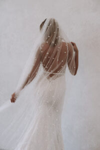 Made With Love Bridal Gown Back with Veil