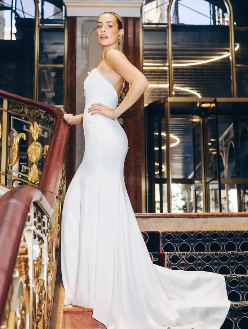 Model wearing the Nadia Gown by Sassi Holford Bridal Full Front View