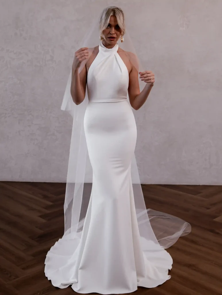 Grayson Bridal Gown with veil, no Train by Made With Love Bridal