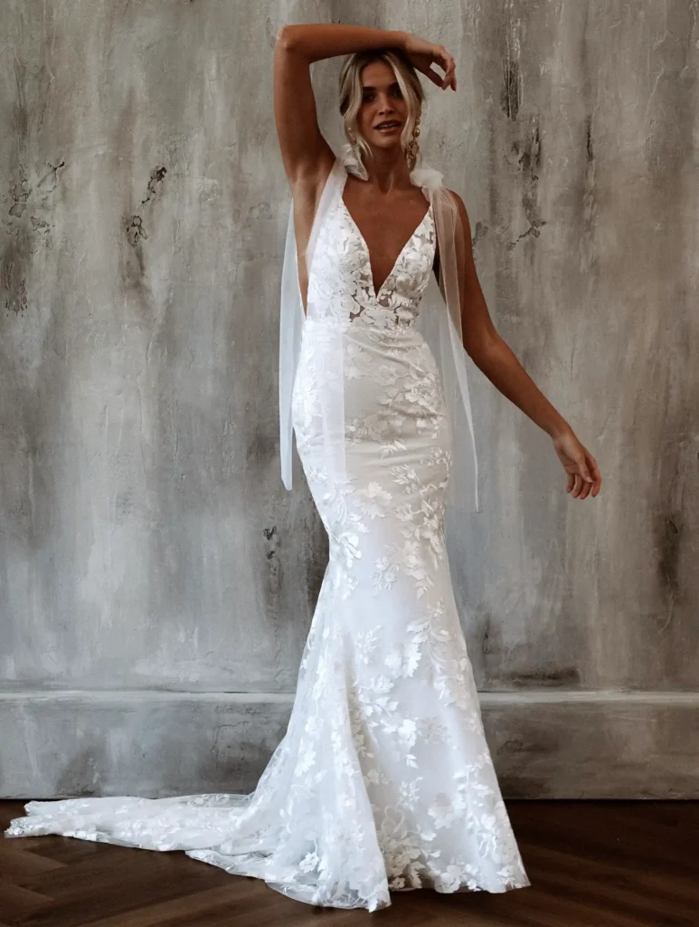 Elsie wedding gown by Made With Love Bridal in Size 16 full front view of dress