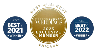 Best of the Best award 2021- 2023 to Bella Bleu Bridal Wedding Salon with Designer Gowns and Dresses near Chicago in Winnetka