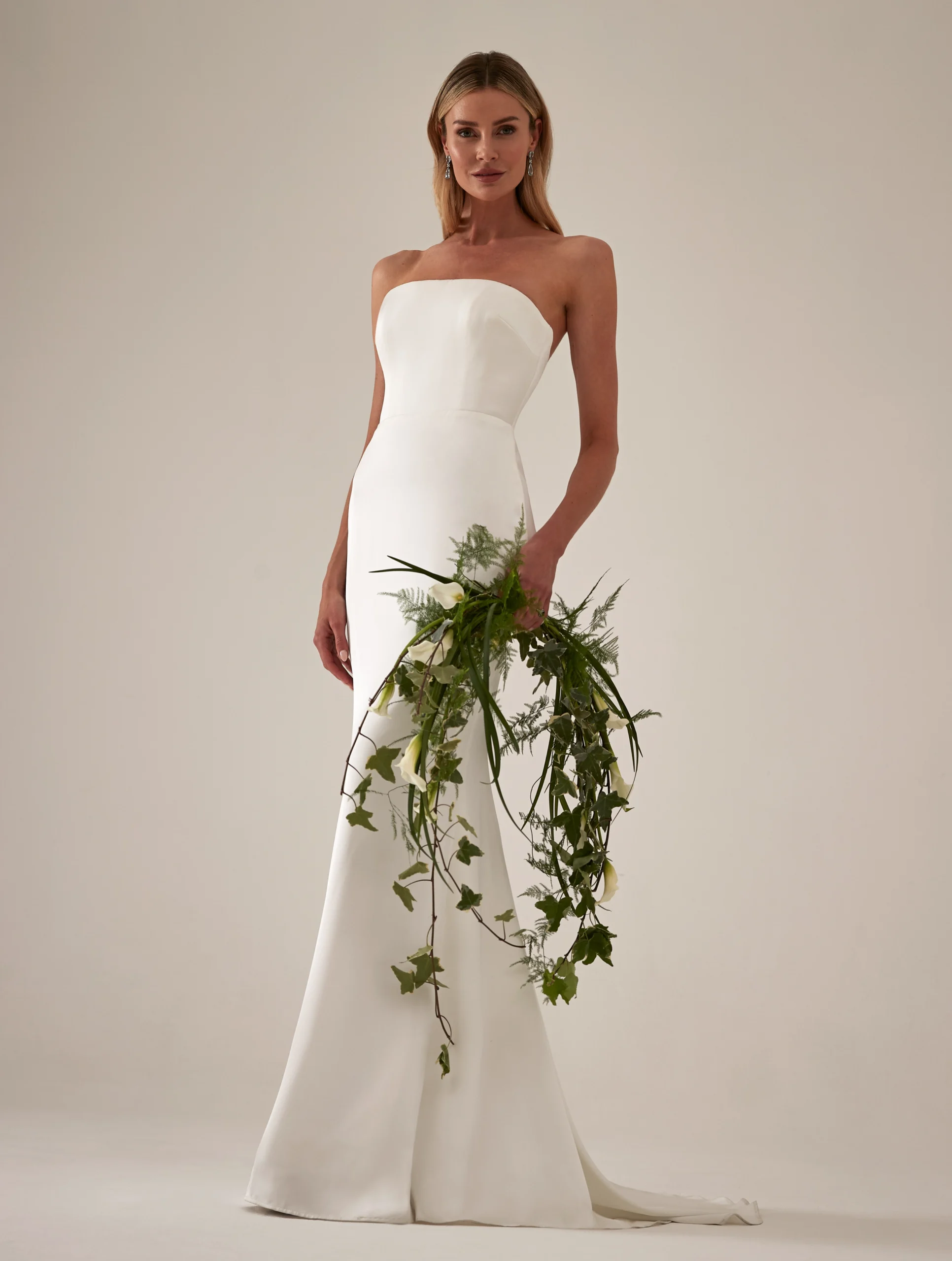 Dana Mae gown by Sassi Holford Bridal ivory dress full front view