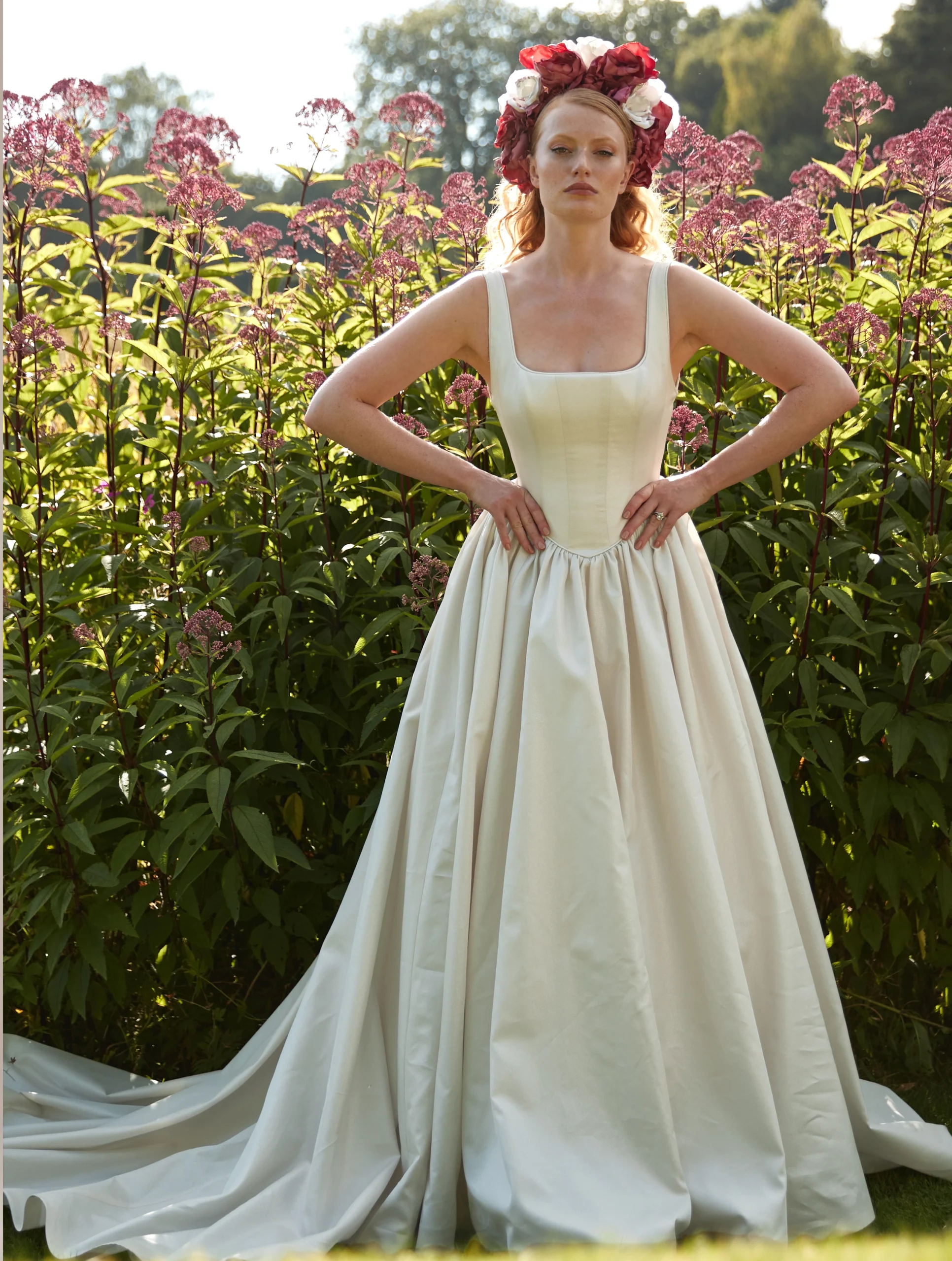 Elsie by Sassi Holford Bridal ivory dress full front view